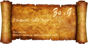 Zsupos Gábor névjegykártya